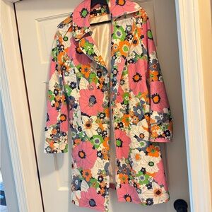 Vibrant Floral Trench Coat